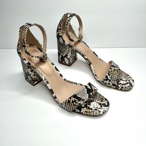 Aldo snake print block heel sandals